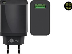Incarcator de retea Goobay USB QC3.0, 18W, negru